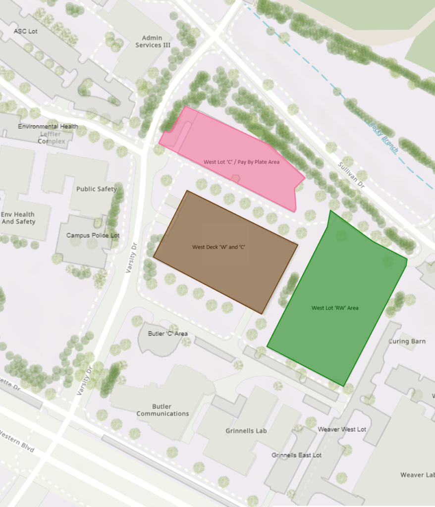 Map of the new parking lot configuration.
