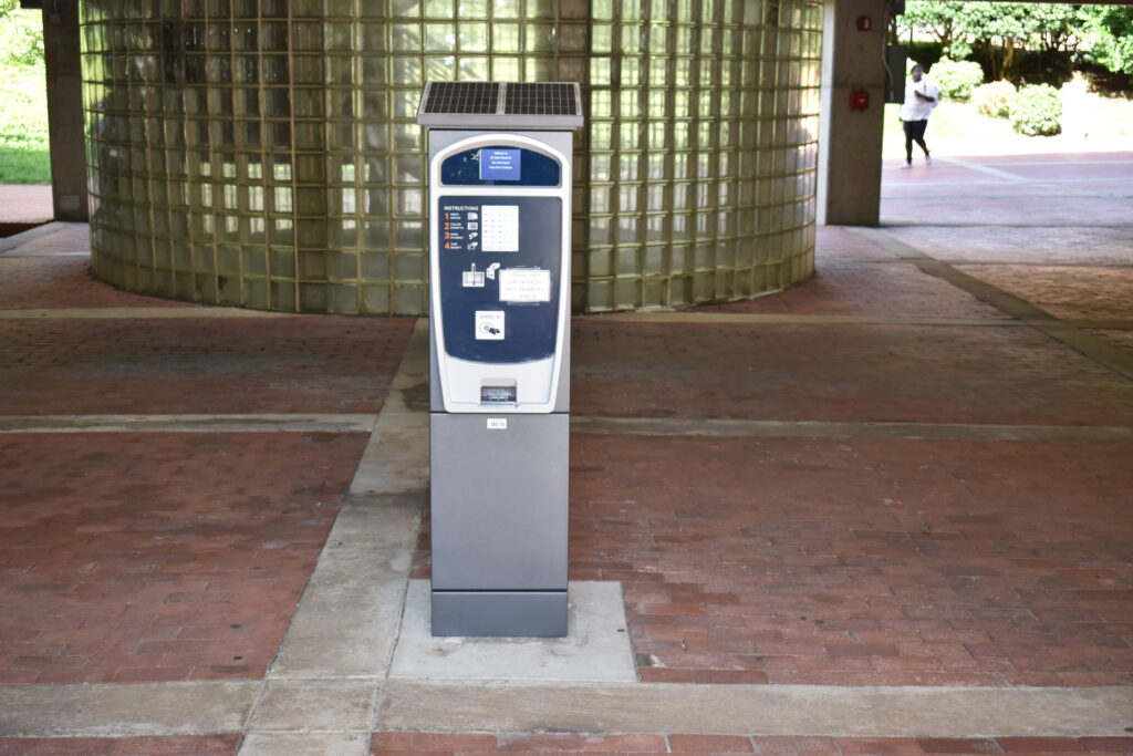 Picture of new paystation in Dan Allen Deck.